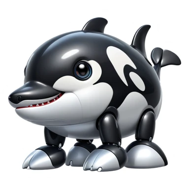 black tubby orca robodog sticker