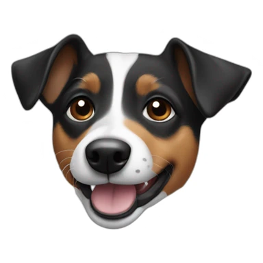 jack russel black and white sticker