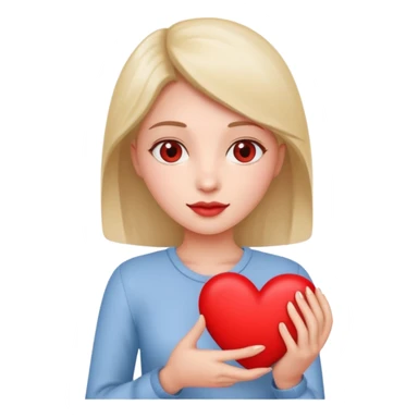 A single woman with heart in his hand  sticker