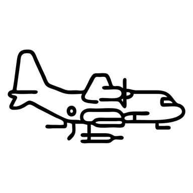 AC-130 gunship military aircraft with visible cannons and weapons from side view sticker