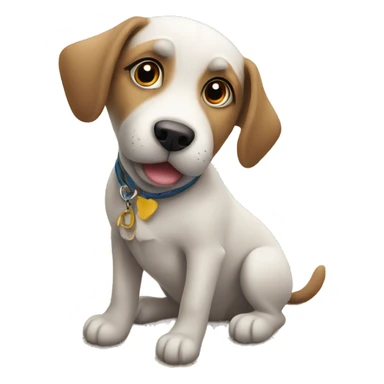 Dog sitting on Beach sticker