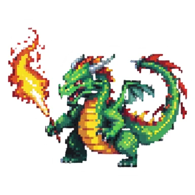 dragon rage, angry dragon breathing fire sticker