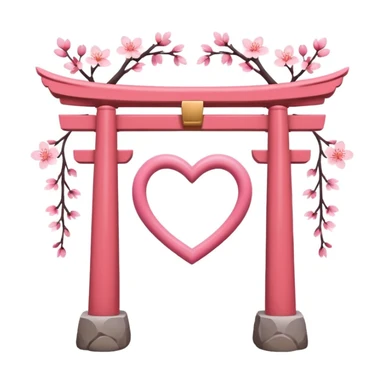 sakura heart with a torii gate sticker