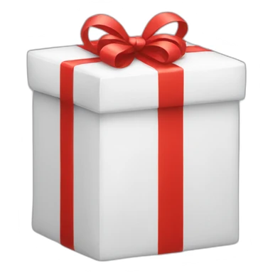 White gift with a red ribbon sticker