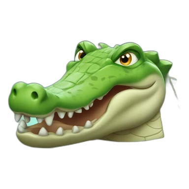 Crocodile sur une vache sticker