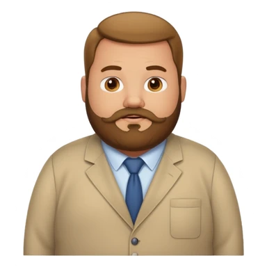 fat Man with beard with his office work clothes on. sticker