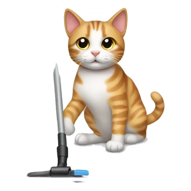 Cat vacuuming  sticker