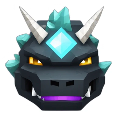 Minecraft Black Godzilla Head With Diamond Unicorn Horn and Lazer Eyes sticker