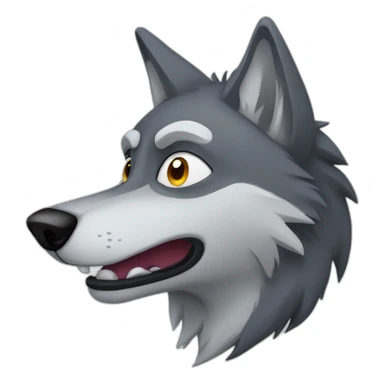 cartoon wolf howling with eyes out of the head sticker