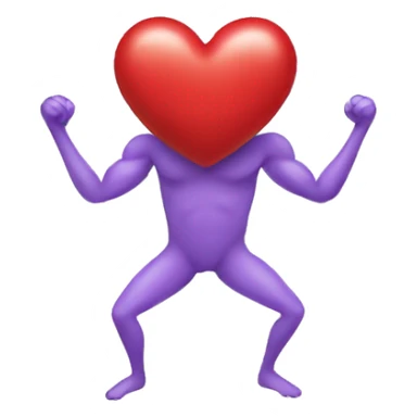 A heart that has face, arms, and legs sticker