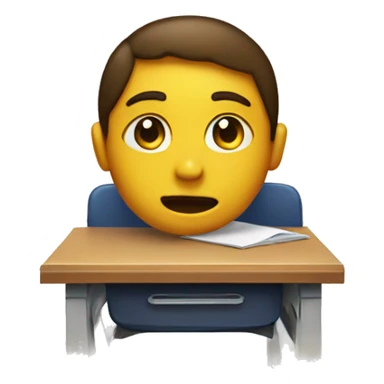 student lies on a school desk sticker