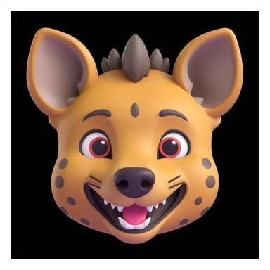 hyena, 3D emoji style sticker