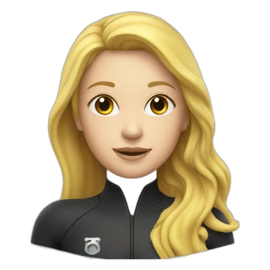 female diver in rubber wetsuit and blond hair sticker