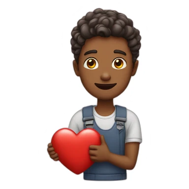 Man holding heart ￼ sticker