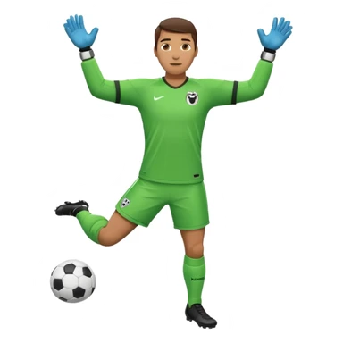 soccer goalkeeper full body and football boots arms out sticker