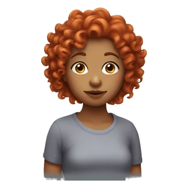 Curly red haired girl  sticker