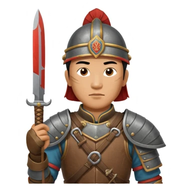 horse mogolian ancient army with small knife sticker