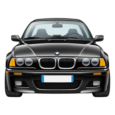 BMW E36 car with a mustache sticker