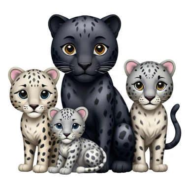 black panther, leopard and snow leopard trio sticker