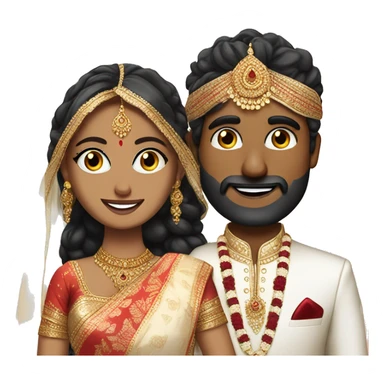 Indian groom with white skin blue eyes bride with saree sticker