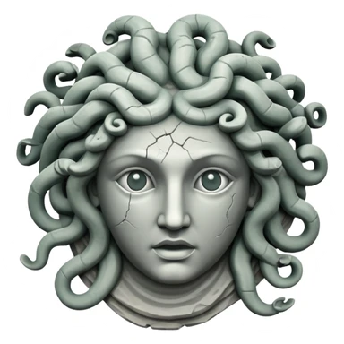 Greek stone Medusa statue sticker