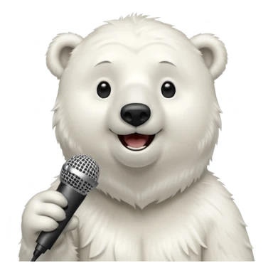 Polar bear singing with mic  sticker