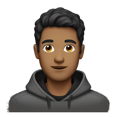 Guy with dark hair and black hoodie sticker