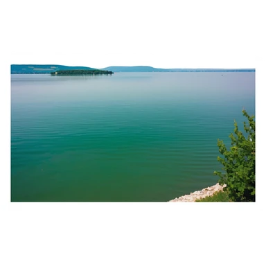 pixel art landscape of Lake Balaton sticker