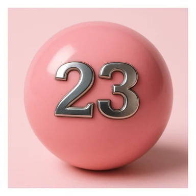 Make the number 23 metallic on the pink billiard ball sticker