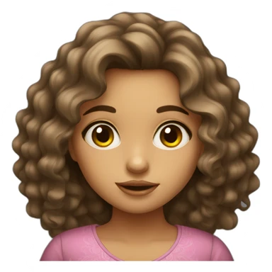 cute mexican girl with wavy hair and big eyes sticker