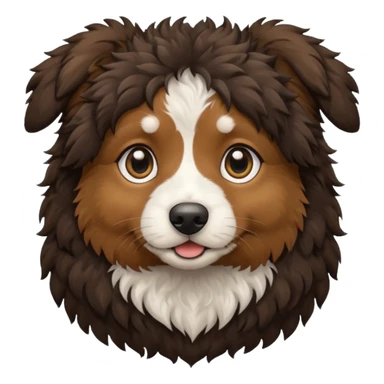 Generate a brown mini Aussie doodle and a black mini Aussie Doodle sticker