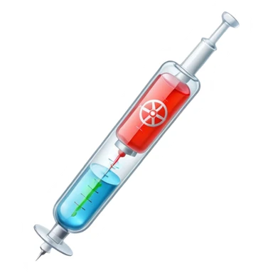 syringe with atom symbol emoji style sticker