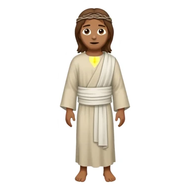 fullbody Lazarus, Jesus's friend, with brown hair, wrapped in burial bands, normal emoji style sticker