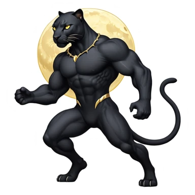 cinematic-panther-realistic-full-body-stalking-emoji,-sleek-midnight-black-coat-glowing-under-moonlight,-muscular-frame-moving-with-silent-power,-head-tilted-dramatically,-piercing-golden-eyes-filled-with-mystery,-simplified-yet-realistic-focused-features,-highly-detailed,-glowing-with-an-almost-sarcastic-glow sticker