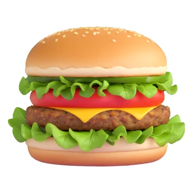 veggie burger with leafy greens and tomato sticker