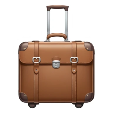 Rolling luggage with handle, muted colors, not vibrant sticker