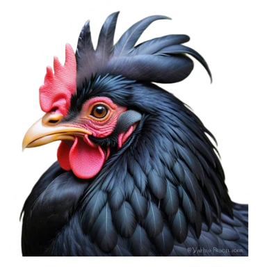 Meme-Worthy Cute Sleeping Black Rooster Portrait Emoji, Head resting peacefully with a contented smile, showcasing a robust build and a luxuriously soft pure black plumage, eyes shut in a serene, restful nap, Simplified yet hilariously adorable features, highly detailed, glowing with a soft, drowsy light, high shine, relaxed and utterly lovable, stylized with an air of playful laziness, bright and heartwarming, soft glowing outline, capturing the essence of a comically sleepy rooster, so meme-worthy it feels like it could instantly become the next viral sensation of adorable slumber! sticker