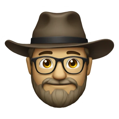 Drunk dude with hat, beard, and glasses sticker