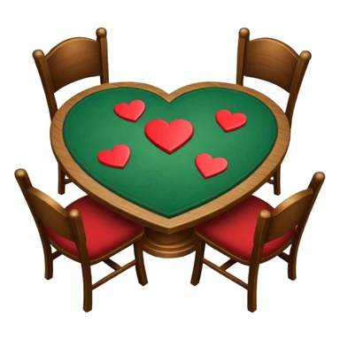 Hearts card playing table sticker