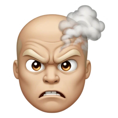 Sadece sağ burnundan duman çıkan sinirli yüz sticker