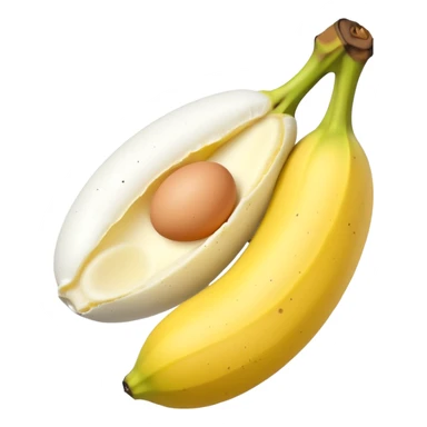 A banana standing between two eggs sticker