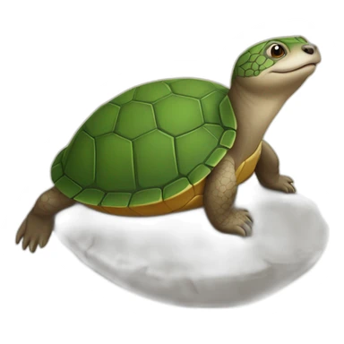 tortue sur une loutre sticker