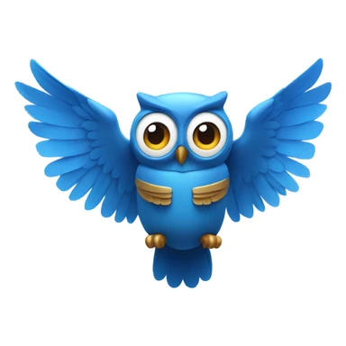 Blue owl using jetpack sticker