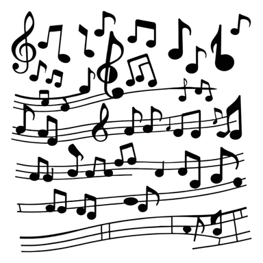 Happy music notes with a melody sticker
