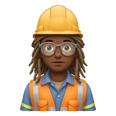 construction worker heavy dreadlocked haired man  sticker