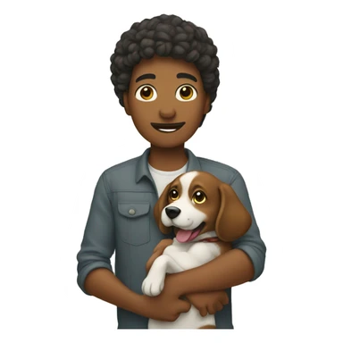 holding a dog outdoors sticker