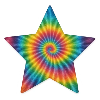 star with a tie-dye pattern sticker