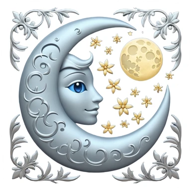 Damask moon sticker
