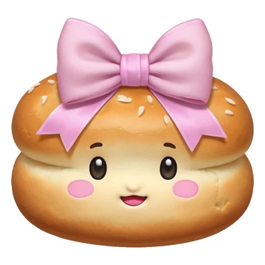 Korean salt bread 3s with pastel pink bow sticker