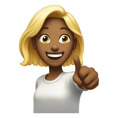 girl pointing laughing sticker